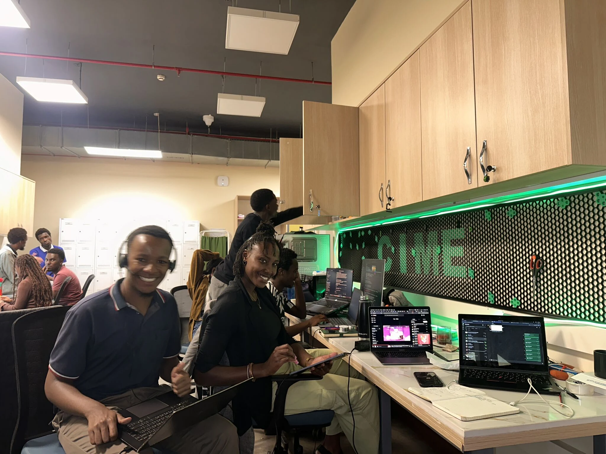 Students at Hackathon Friday